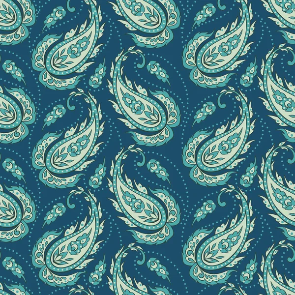 Motif Floral Sans Couture Avec Ornement Paisley Illustration Vectorielle Dans — Image vectorielle