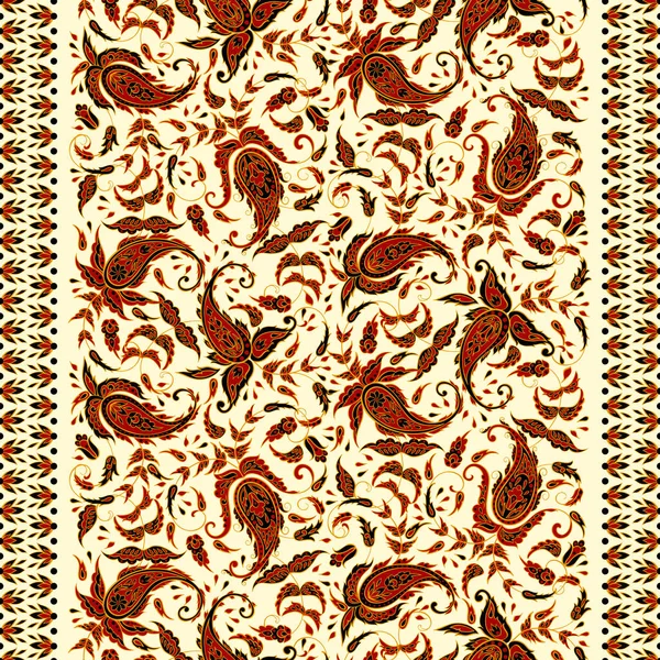 Paisley Saumaton Tekstiili Kuvio Aasian Batik Tyyliin — vektorikuva