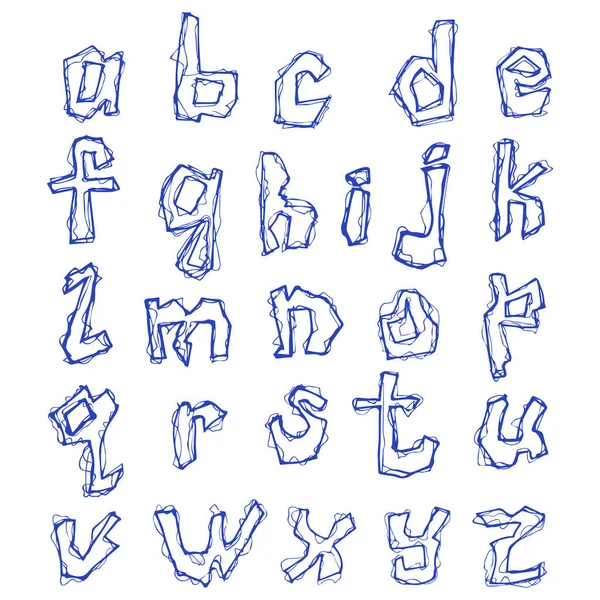 Letras Dibujadas Mano Del Alfabeto Latino — Vector de stock