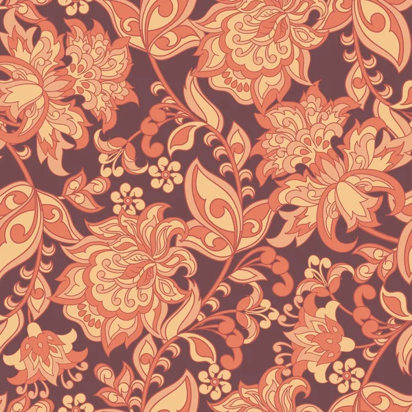 Baroque Style Floral Seamless Pattern — Stock Vector