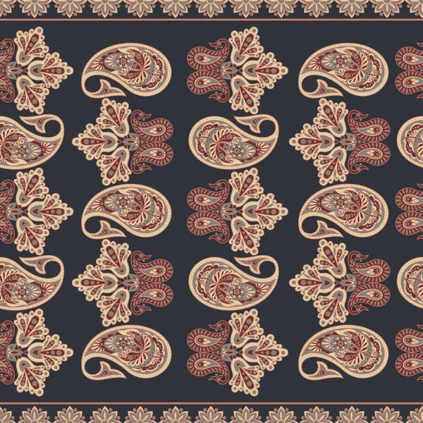 Paisley Bezszwowy Wzór Tekstylny Azjatyckim Stylu Batik — Wektor stockowy