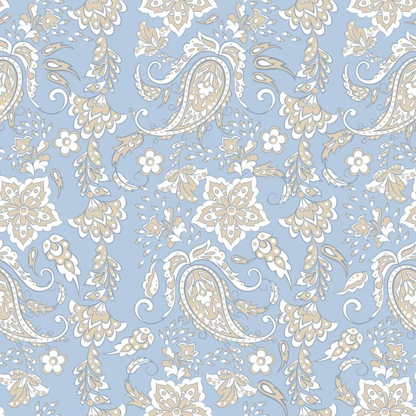 Sömlös Paisley Mönster Indiansk Stil Blommig Vektor Illustration — Stock vektor