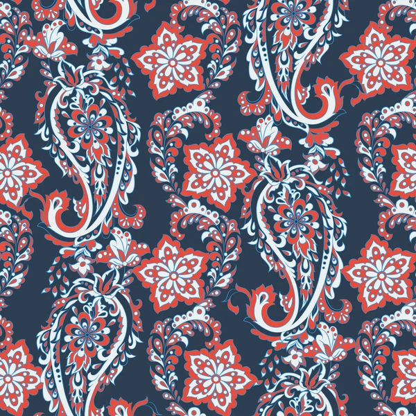 Paisley dikişsiz desen. Hint süsü Vektör arkaplanı