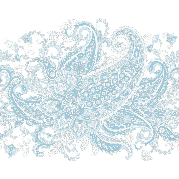 Paisley Padrão Borda Sem Costura Vetor Ornamento Étnico — Vetor de Stock