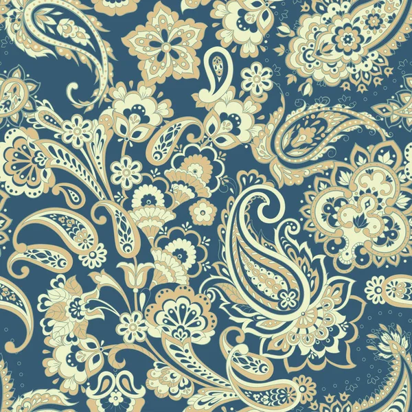 Padrão Sem Costura Paisley Fundo Vintage Estilo Batik — Vetor de Stock