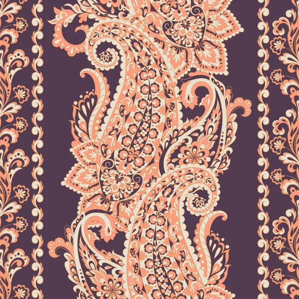 Modèle Paisley Sans Couture Illustration Vectorielle Florale — Image vectorielle