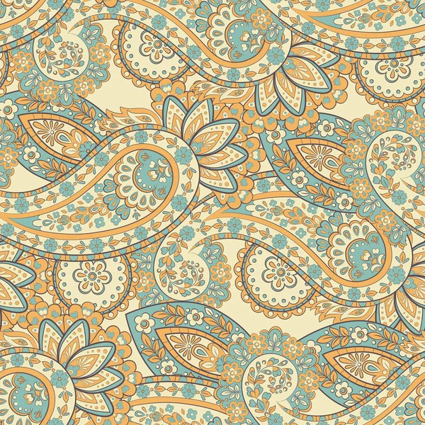 Patrón Sin Costuras Paisley Ilustración Vectorial Floral — Archivo Imágenes Vectoriales