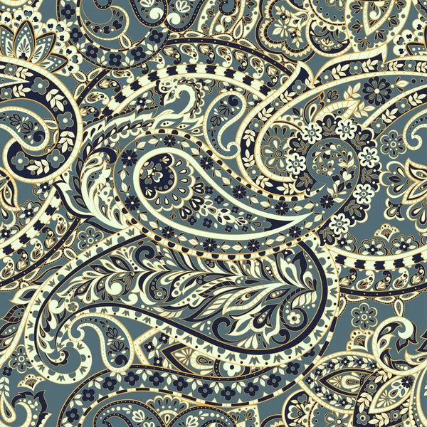 Patrón Paisley Floral Fondo Textil Asiático Sin Costuras — Archivo Imágenes Vectoriales