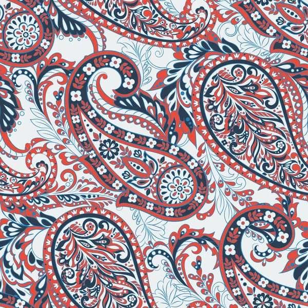 Çiçeksiz desenli desenli şal desenli süs. Asya tekstil biçiminde vektör illüstrasyonu