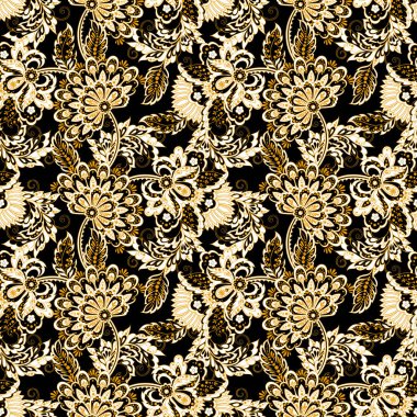 Folklorik Batik vektör süsü. Etnik Çiçeksiz desen.