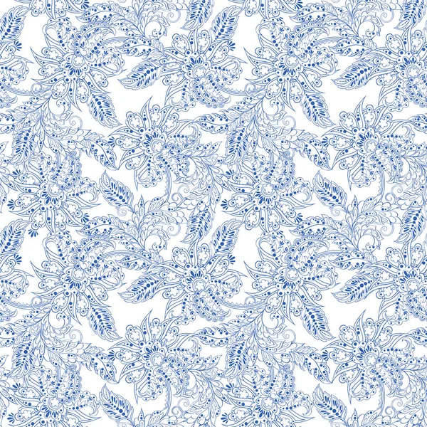 Padrão Floral Estilo Batik — Vetor de Stock