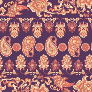 Şallı, etnik, pürüzsüz bir model.