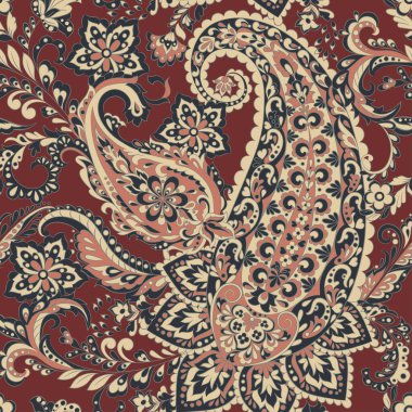Paisley süslemesi kusursuz vektör deseni