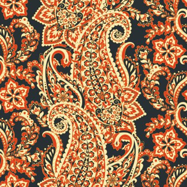 Şal desensiz vektör deseni. Çiçek mahsulü arka plan