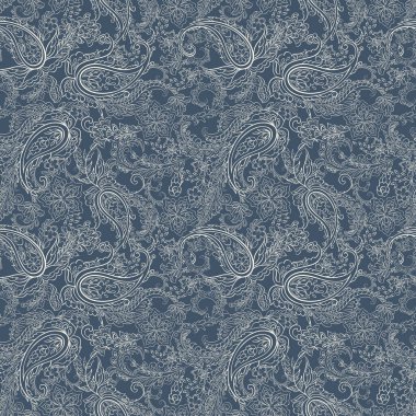 Paisley deseni. Kusursuz Asya Tekstil Arkaplanı