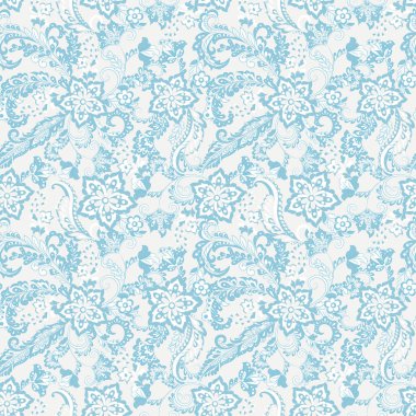 Klasik çiçeklerin dikişsiz deseni. Etnik çiçek vektör arkaplanı