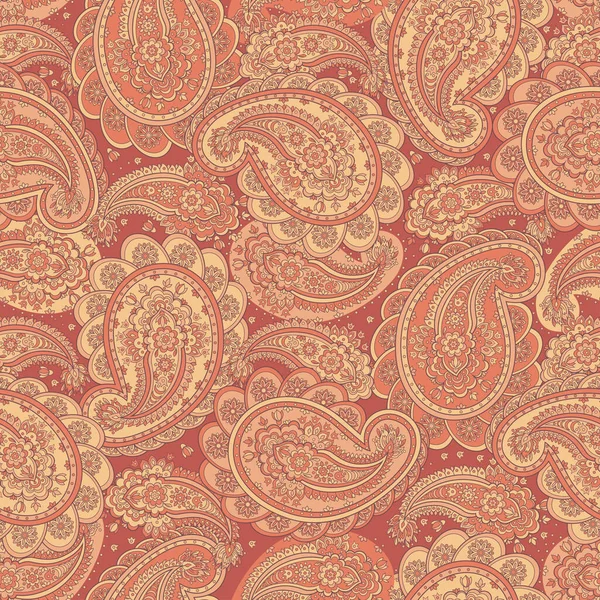 Paisley Naadloos Textiel Patroon Aziatische Batik Stijl — Stockvector