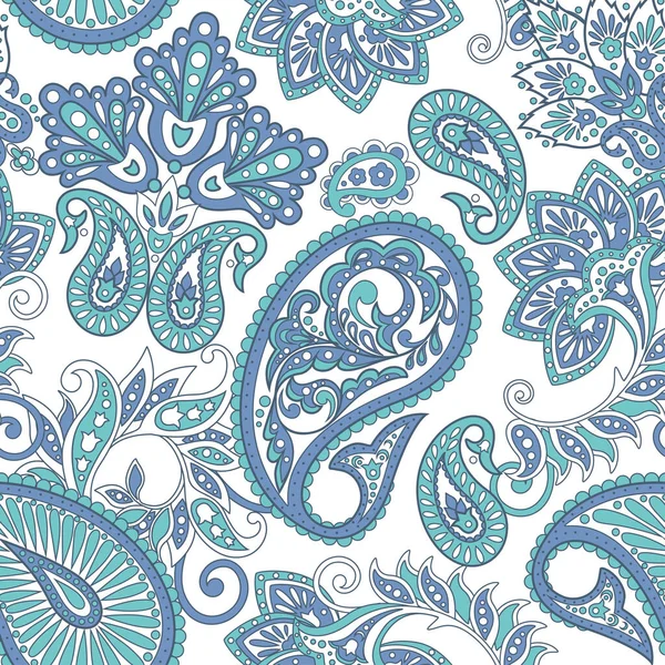 Modèle Sans Couture Paisley Vintage Fond Floral — Image vectorielle