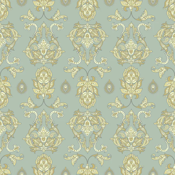 Fleurs Ethniques Motif Vectoriel Sans Couture Fond Vintage Floral — Image vectorielle