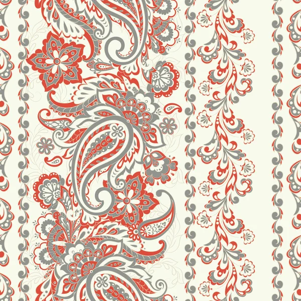 Paisley Floral Oriental Ethnic Pattern Seamless Arabic Ornament Ornamental Motifs — Stock Vector