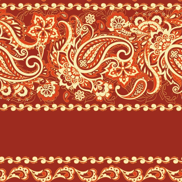 Nahtloses Paisley Muster Indischen Batikstil Florale Vektorillustration — Stockvektor
