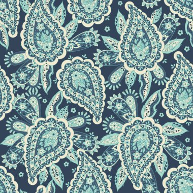 Paisley dikişsiz desen. Renkli etnik vektör geçmişi