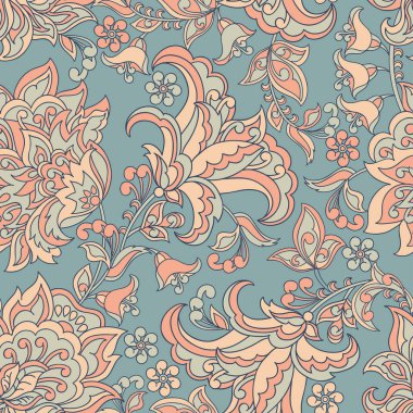 Hint batik tarzında klasik bir model. Çiçek vektör arkaplanı