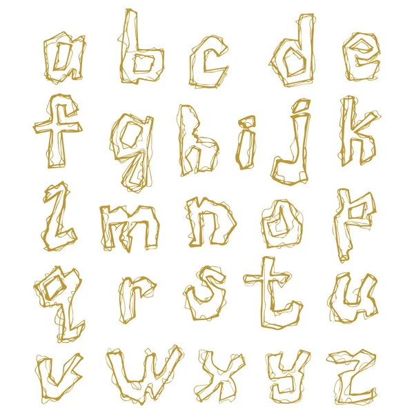 Handgezeichnete Buchstaben Des Lateinischen Alphabets — Stockvektor