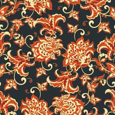 Çiçeksiz desen. Vintage vektör arkaplanı