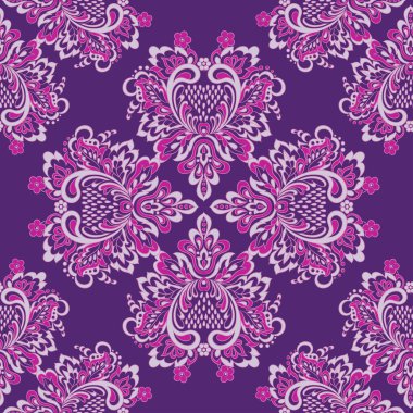 Vektörsüz damaske deseni. Çiçek bağbozumu arka planı