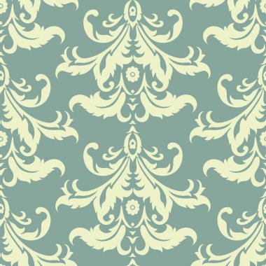 Vektör Barok çiçek deseni. Klasik çiçek süsü. Duvar kağıtları, tekstil, kumaş için klasik doku