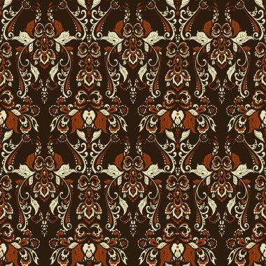 Çiçeksiz, desensiz, klasik bir çiçek. Klasik Barok duvar kâğıdı. Kusursuz vektör arkaplanı