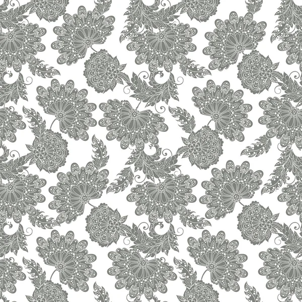 Vintage Patroon Indiaanse Batik Stijl Bloemenvector Achtergrond — Stockvector