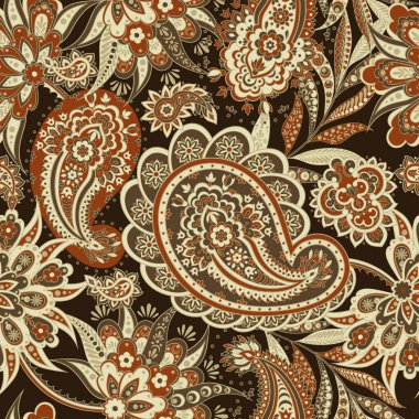 Paisley dikişsiz desen. Vektör etnik süsü
