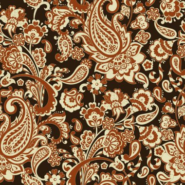 Paisley Çiçek Doğulu Etnik Düzen. Kusursuz Arap süsü. Hint kumaşlarının süsleme motifleri