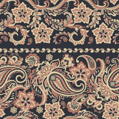 Paisley Damask süsü. Kusursuz Vektör deseni