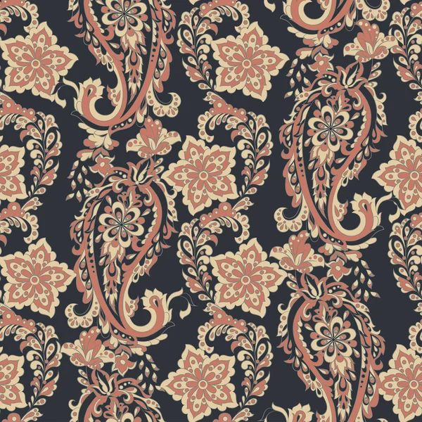 Paisley Nahtloses Muster Indisches Ornament Vektor Hintergrund — Stockvektor