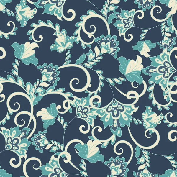 Patrón Floral Vintage Sin Costuras Papel Pintado Vectorial — Vector de stock