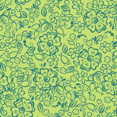 Çiçeksiz desenli, Rus halk tarzında çiçekler..