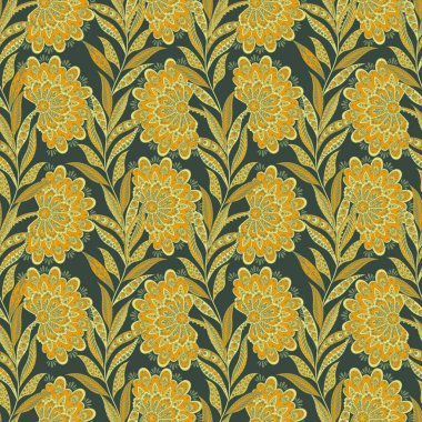 Batik tarzında Etnik çiçek süsü