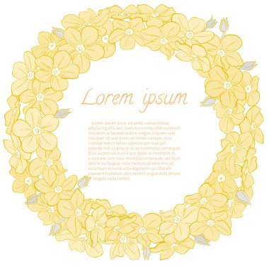 Çiçek çelenk el çekilmiş. Davetiyeler için kare kart tasarım düğün tarihi Kaydet.