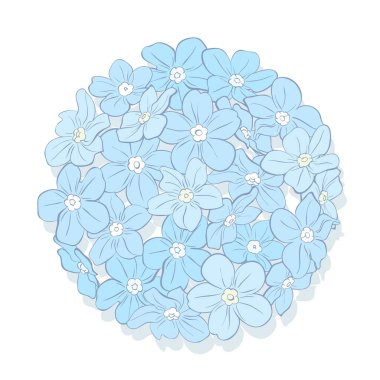 Daire şeklinde çiçekler. Vektör izole buketi