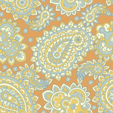 Kusursuz Etnik Dekoratif Desen. Paisley Vektör Kusursuz Desen