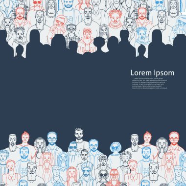 Metnin için el çizimi insanlar vektör arkaplanı