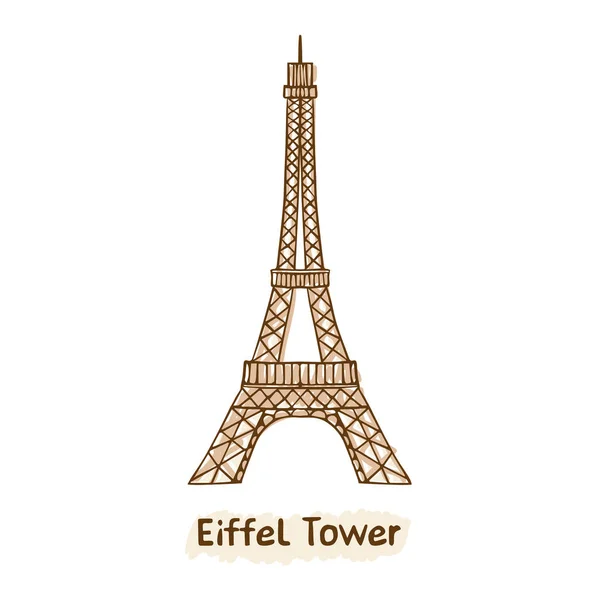 Боку Звернено Tower Vector Парижа Ейфелева Орієнтир — стоковий вектор