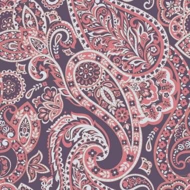 Paisley dikişsiz desen. damasör vektör arkaplanı