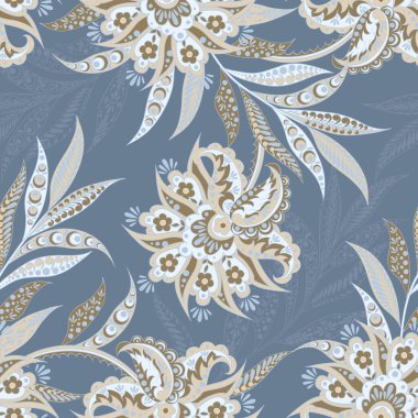 Hint batik tarzında klasik bir model. Çiçek vektör arkaplanı