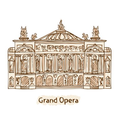 Büyük Opera. El çizimi Paris simgesi