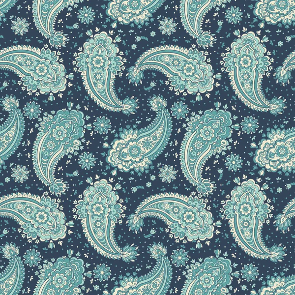 Motif Floral Sans Couture Avec Ornement Paisley Illustration Vectorielle Dans — Image vectorielle