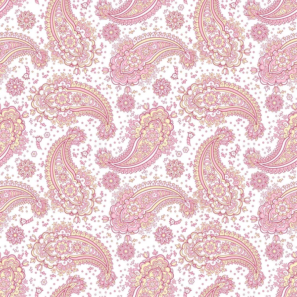 Motif Floral Sans Couture Avec Ornement Paisley Illustration Vectorielle Dans — Image vectorielle